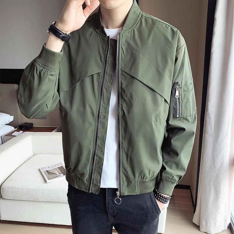 

2022 New Men's Jackets Spring Autumn Military Men's Tops Fashion Slim Casual Overcoat Male Outerwear Baseball Uniform Coats Q114