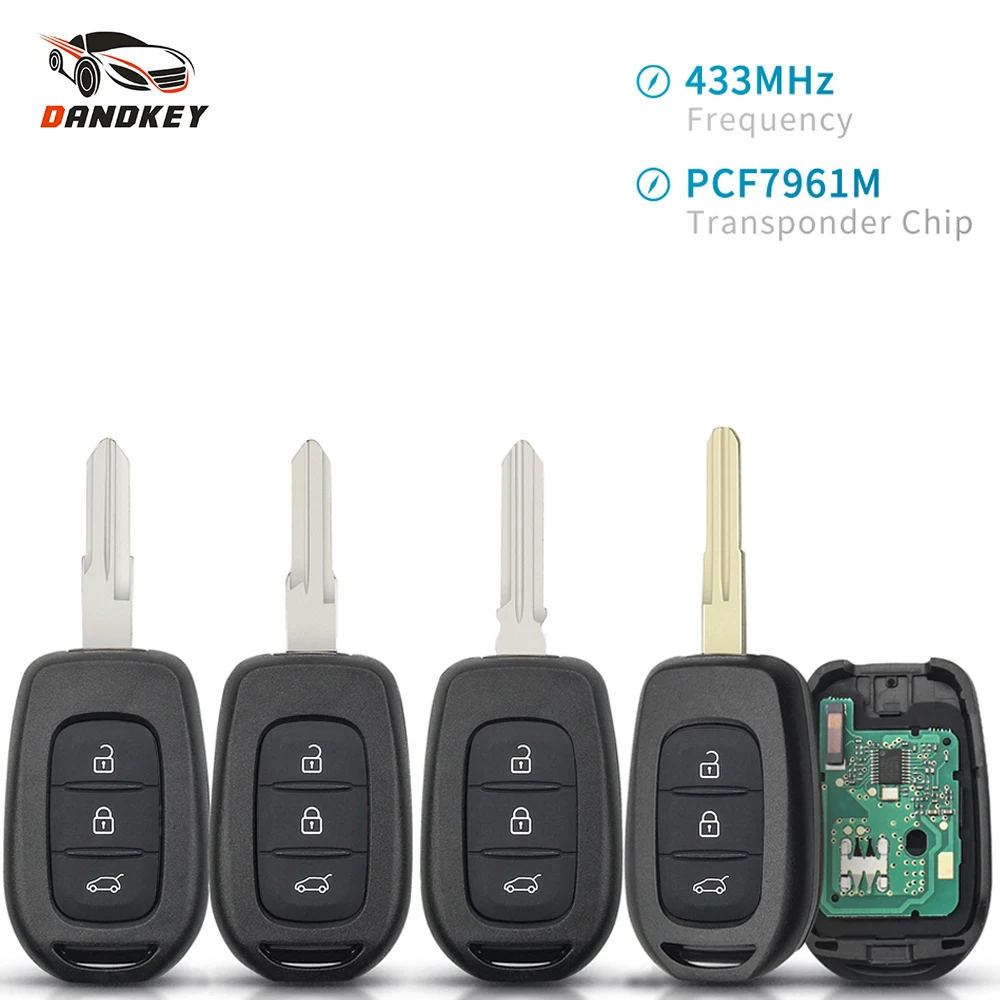 

Dandkey 3 Buttons Car Remote Key 433MHz 4A PCF7961M for Renault Symbol Logan Sandero Dacia Lodgy Dokker Duster VAC102 HU136te