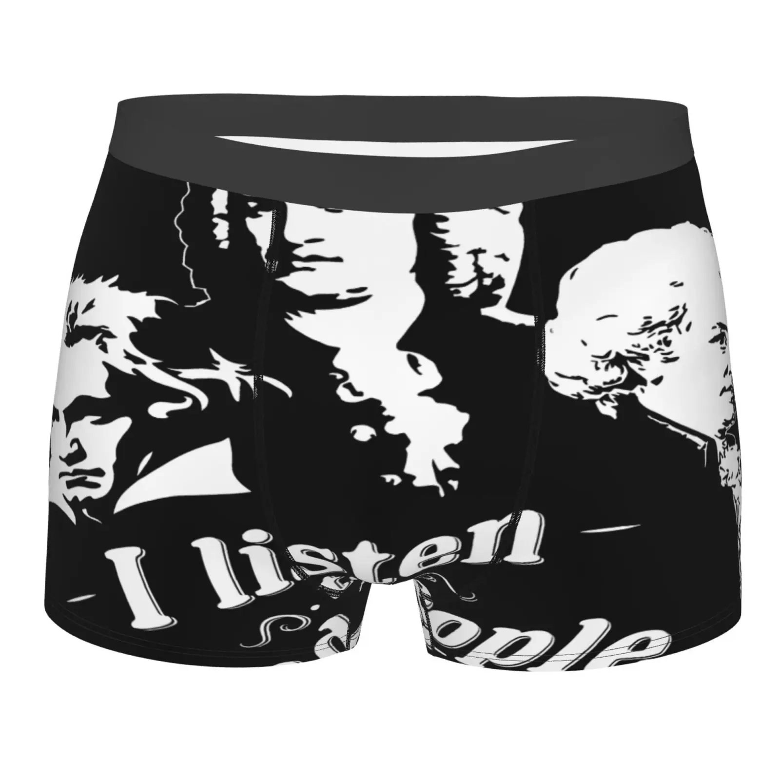 

Трусы-боксеры I Listen To Dead People мужские, Классические Длинные боксеры с белым мешочком с помпоном, зеленое нижнее белье для мужчин