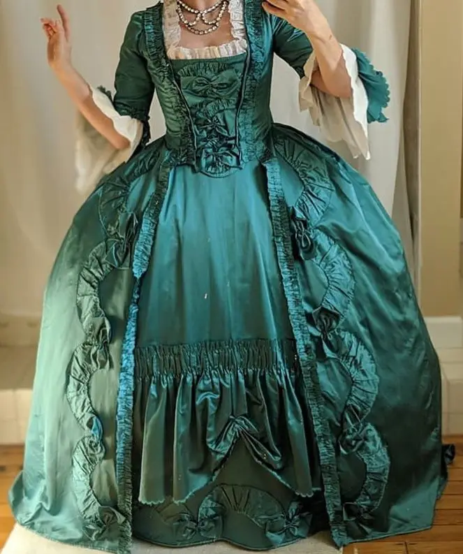 

Зеленое платье Rococo в стиле 1920-х, костюм Марии-Антуанетты, винтажный комплект детской одежды в стиле рококо, бальное платье для маскарада, театра, на заказ