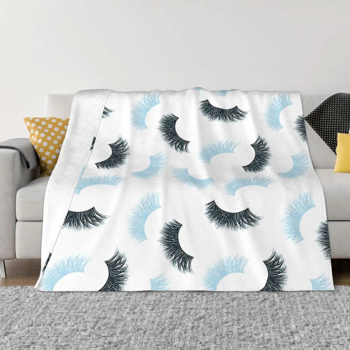 

Eyebrows Eyelash Blankets Velvet Print Beautiful Eyes Multifunction Lightweight Throw Blankets for Bed Office Bedspread