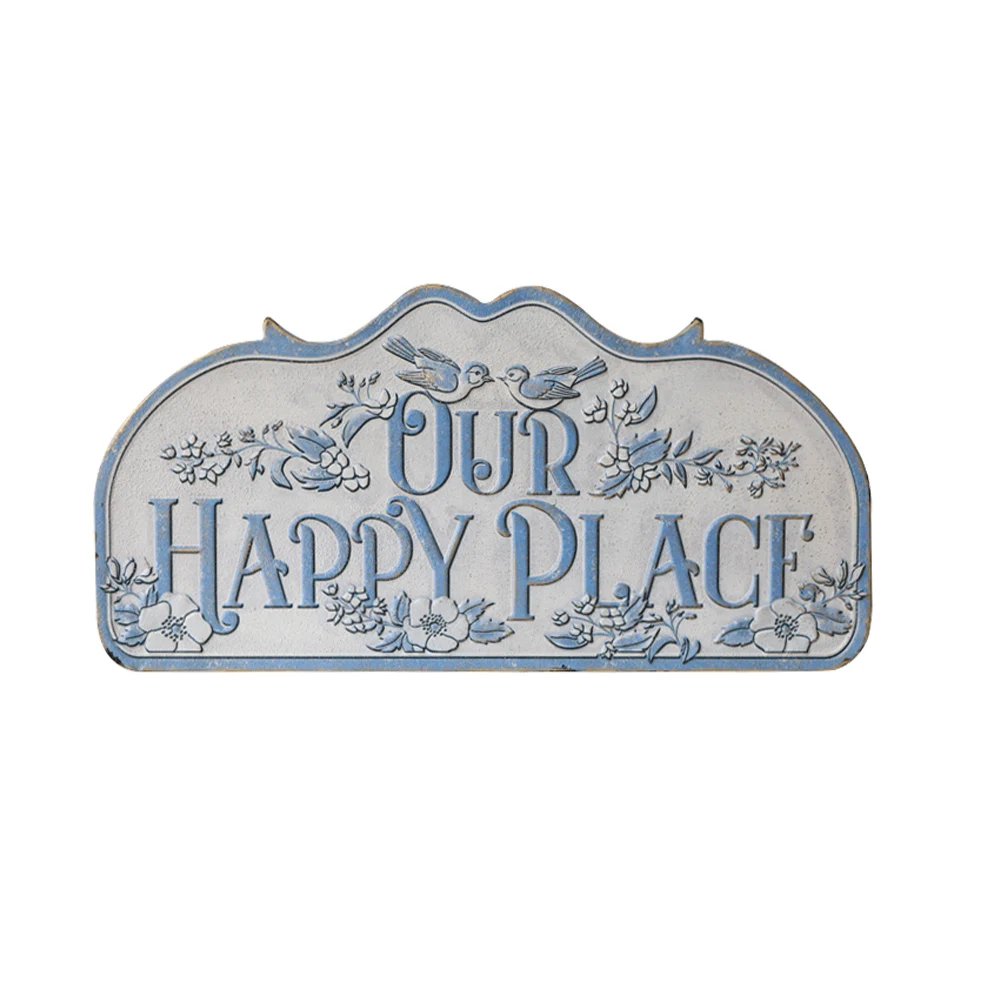 

Ретро синий металлический декор "Наш счастливый рай"