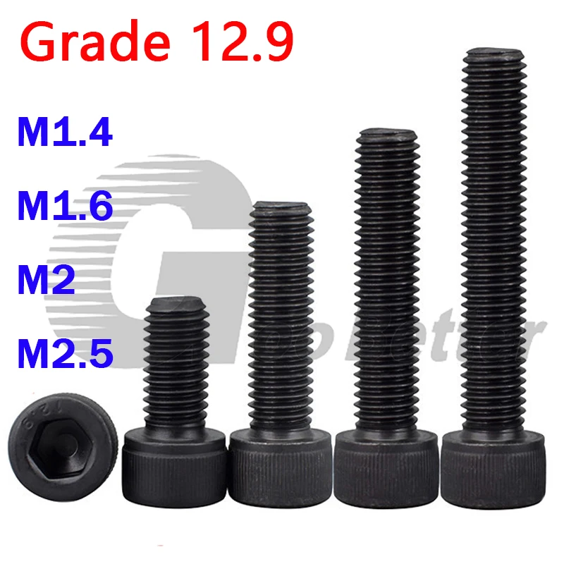 

Grade 12.9 Hex Socket Head Cap Screw Bolts Cylinder Head Allen Screws M1.4 M1.6 M2 M2.5*L=2-50mm