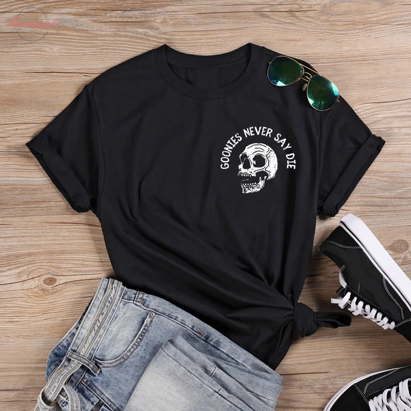 Футболка унисекс в готическом стиле с надписью Never Say Die 100% хлопок