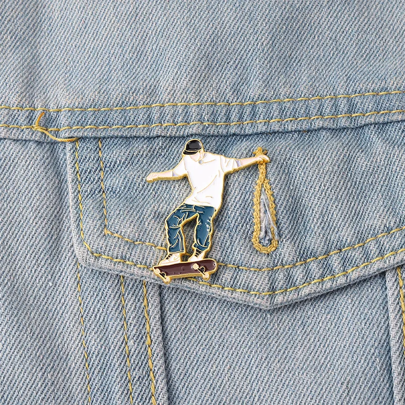 

Jewelry New Year Gift Creativity Enamel Pin Cartoon Women's Brooch Skateboard Badges Friends Lapel Pins Christmas Fashion