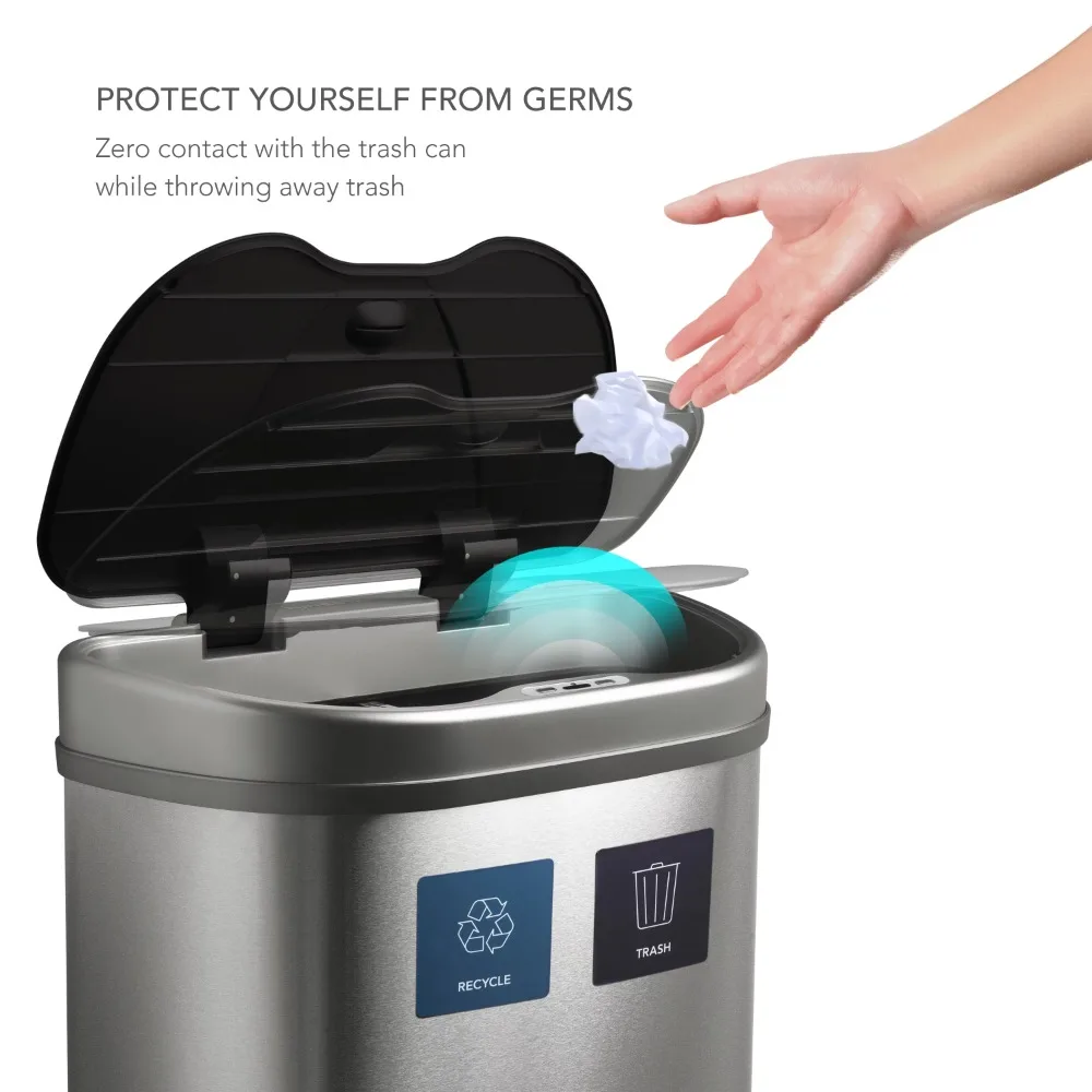 

18.5 Gal / 70 L Motion Sensor Stainless Steel Kitchen Trash Can Freight Free Wastebasket Accessories Household Cleaning Tools
