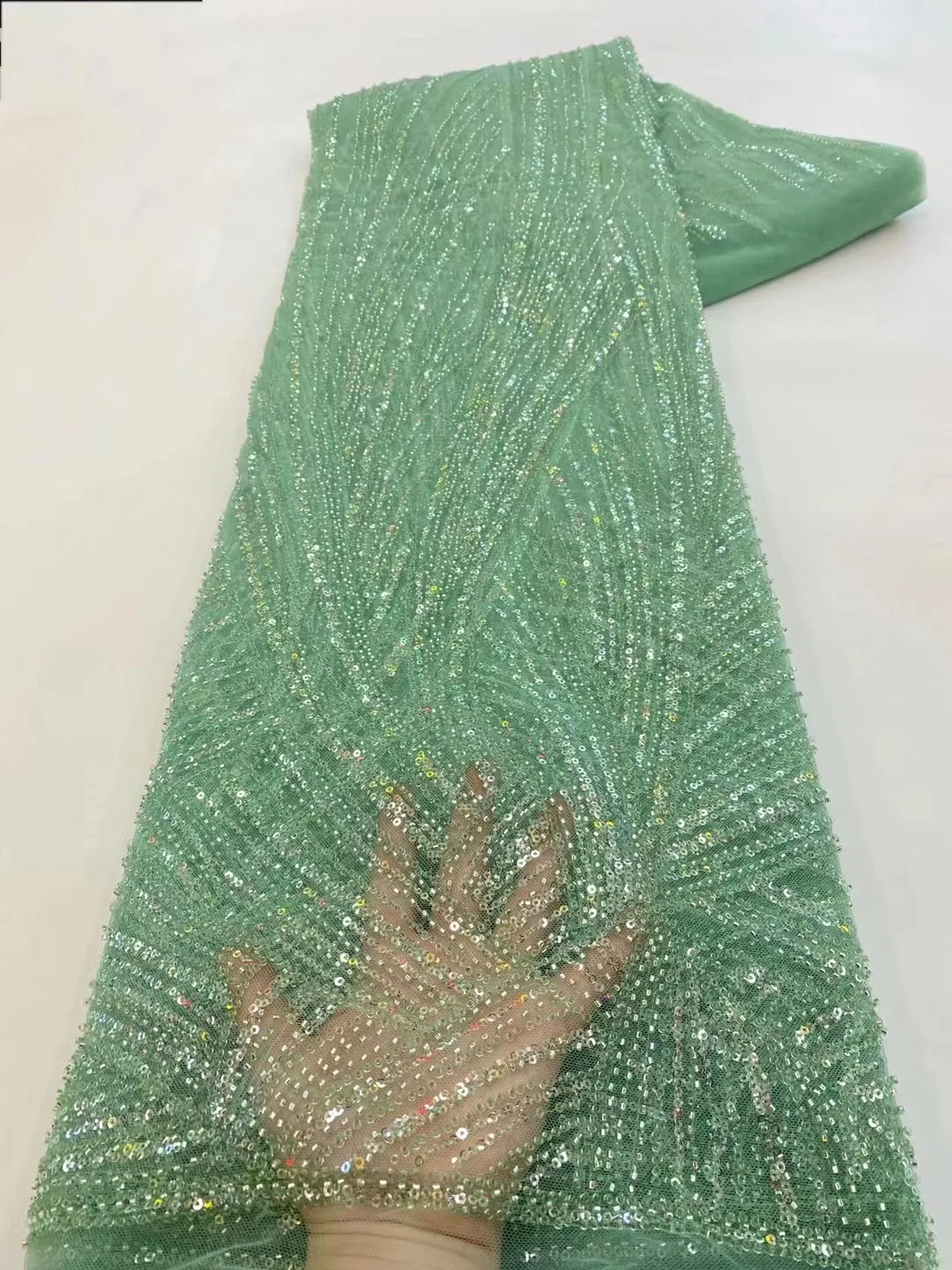 

Элегантная Модная французская вышивка из бисера, тюль, кружевная ткань, африканская нигерийская кружевная ткань с блестками для свадебного платья, шитье QF0916