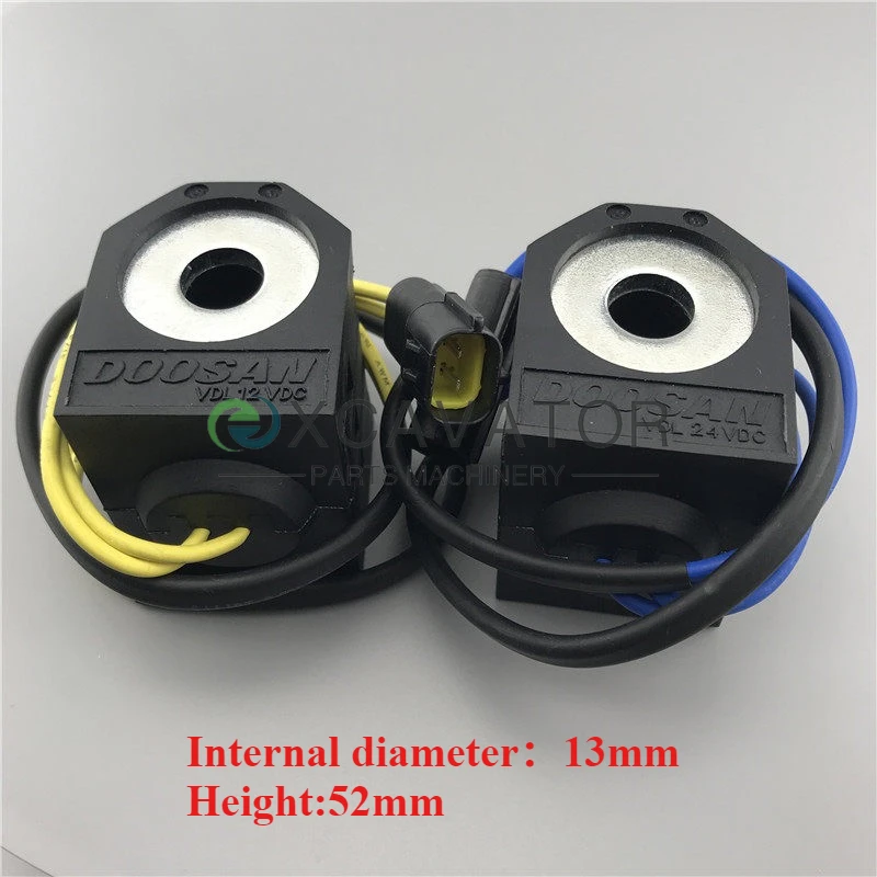 Катушка соленоидного клапана 24 В/12 В для Daewoo Doosan DH220-5 DH235 DH215-7 DH225-7 DX225LCA запасная