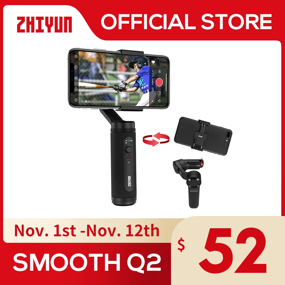 

ZHIYUN Official SMOOTH Q2 Smartphone Gimbal 3-Axis Pocket-Size Handheld Stabilizer for iPhone 14 Pro Max/ HUAWEI/Xiaomi