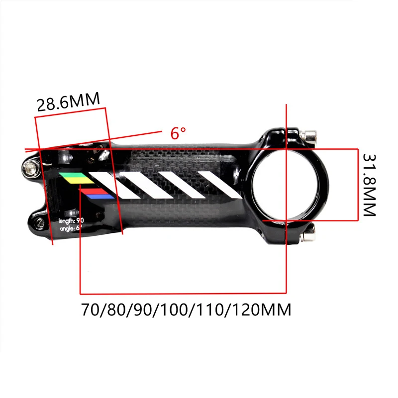 

BALUGOE Bicycle Stem 31.8MM Bicycle Handlebar Stem MTB Mountain Bike Stem Road Bike Stem Ultralight Stem 6 Degree 28.6mm Stem