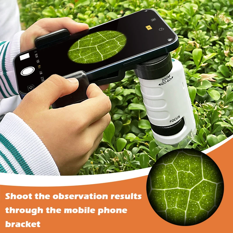 

Portable Microscope Scientific Experiment Net Red 3-in-1 Set Primary and Secondary School Students Handheld Educational Toys