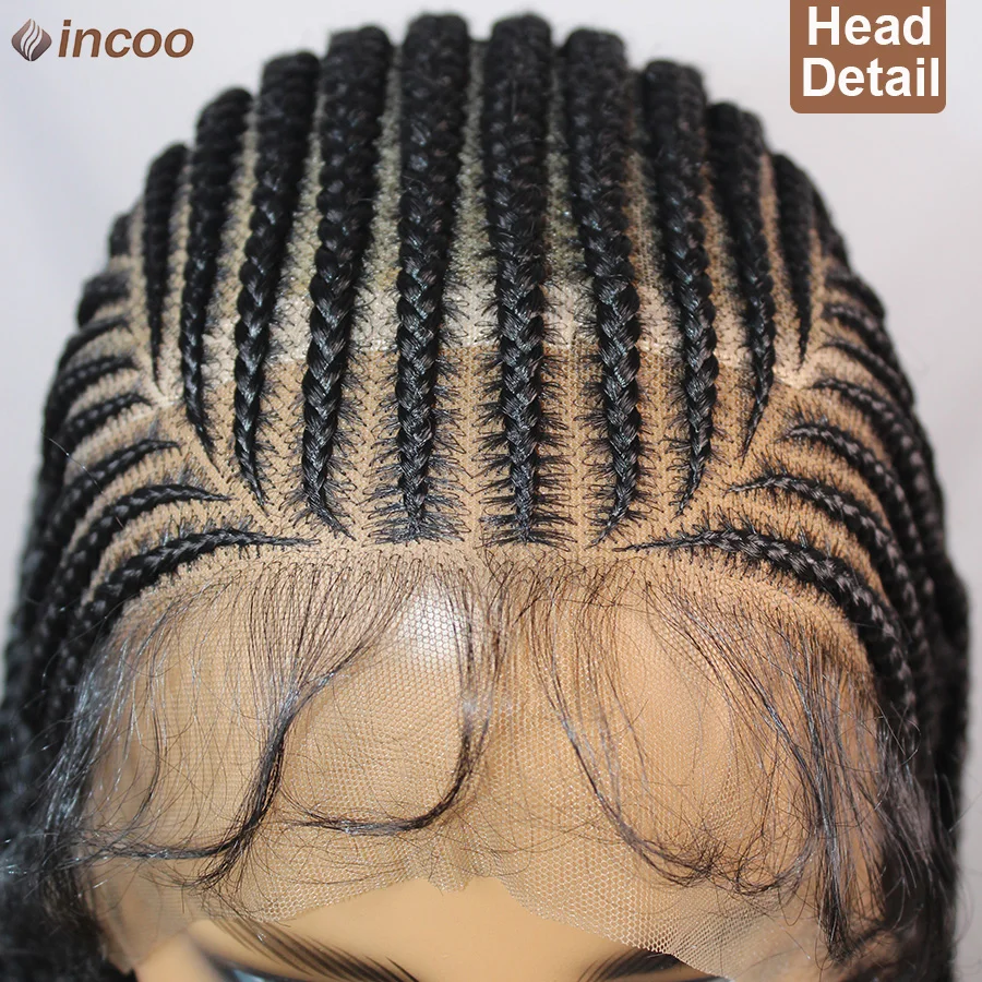 Синтетические полные кружевные косички ручной работы Fulani без узлов плетеные