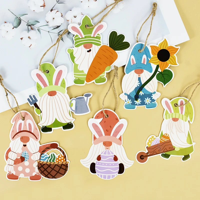 8Pcs Bunny Faceless Dwarf Easter Egg Wiszące zawieszki Ozdoby Wesołych Świąt Wielkanocnych Dekoracja do domu DIY Craft Decor Supplies