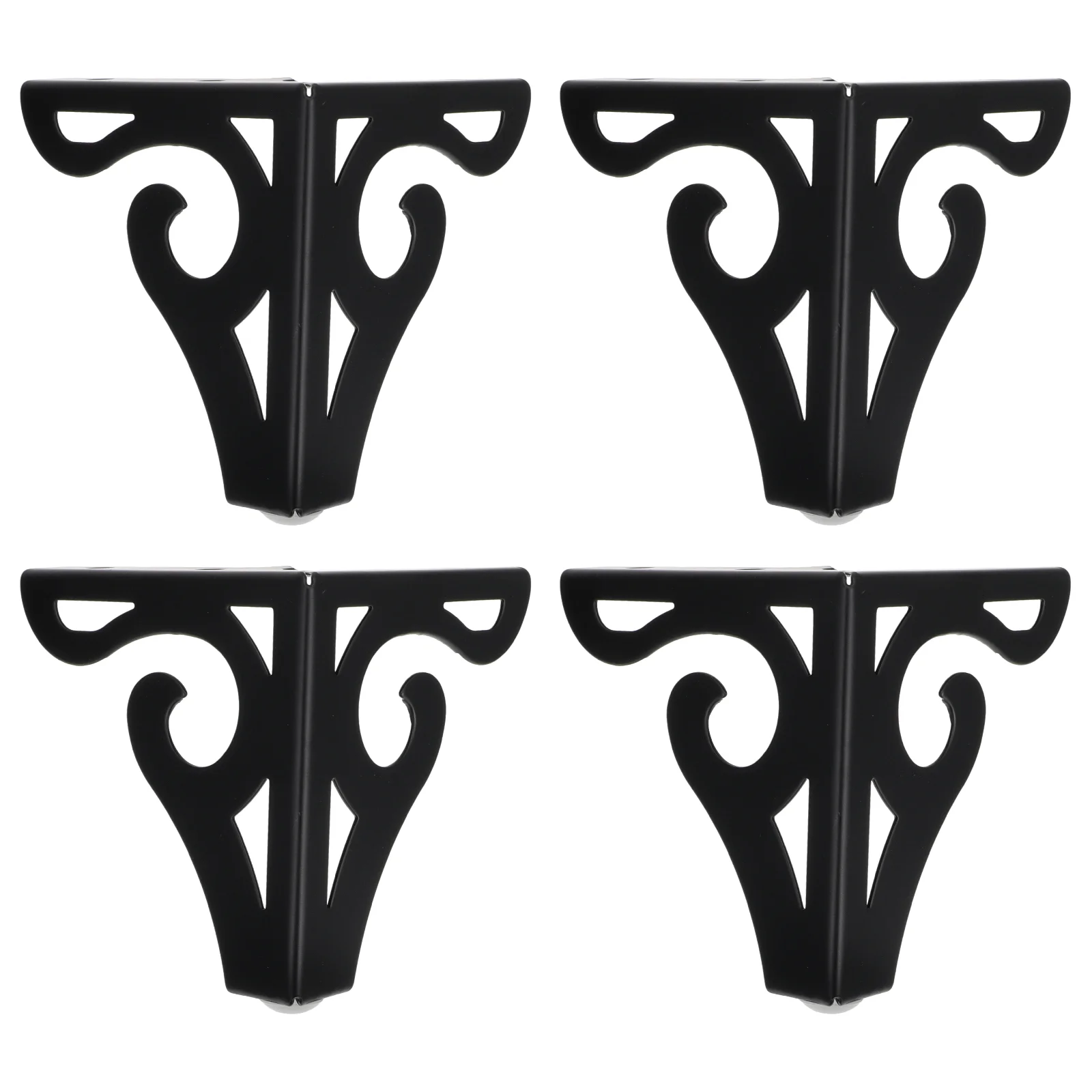 

4 Pcs Iron Cabinet Legs Corner Bumpers Cabinet Support Leg Triangle Sofa Legs Metal Corner Protectors