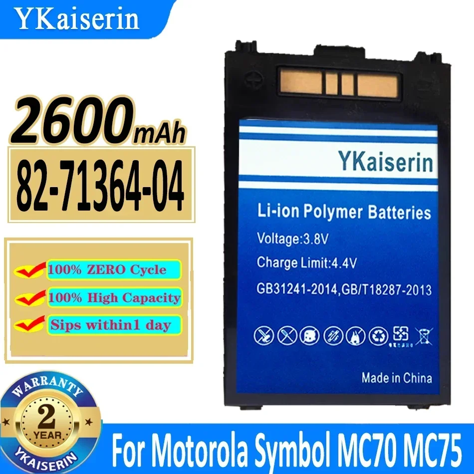 Аккумулятор YKaiserin 2600 мАч/5400 мАч 82-71364-05 82-71364-04 для символа Motorola MC70 MC7090 MC75 MC75A MC75A6 MC75A8