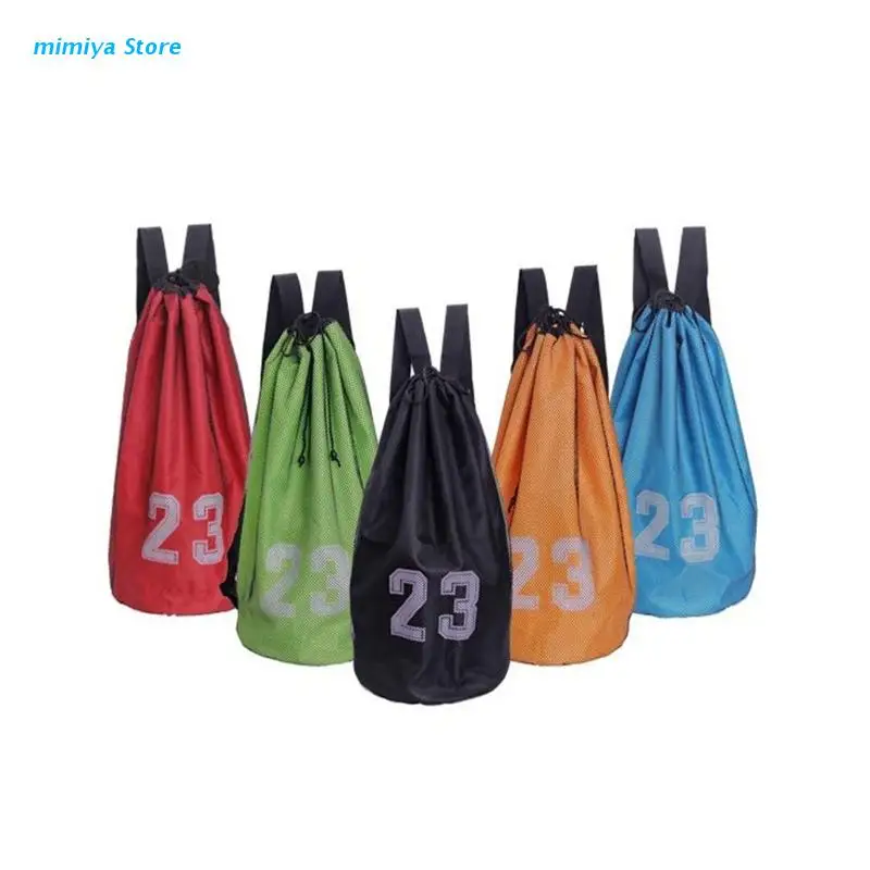 

Outdoor Shoulder Volleyball Storage Bag Portable Drawstring Basketball Mesh Bag