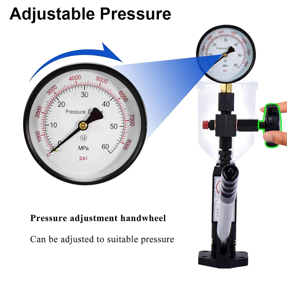 Сопло 60 МПа калибратор топливного инжектора давления Тестеры топлива Двойной