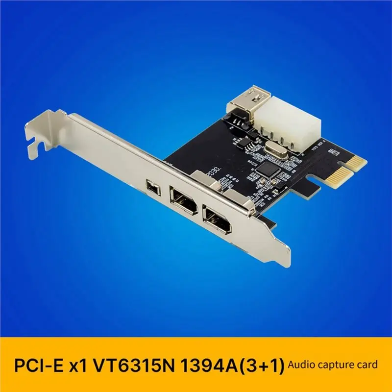 A53M-VT6315 1394A Firewire 4Pin PCI-E 1X To PCI-Express IEEE1394A 3+1 Карта расширения с адаптером звуковой карты (art.: 3920dbea503b2) - 3920dbea503b2