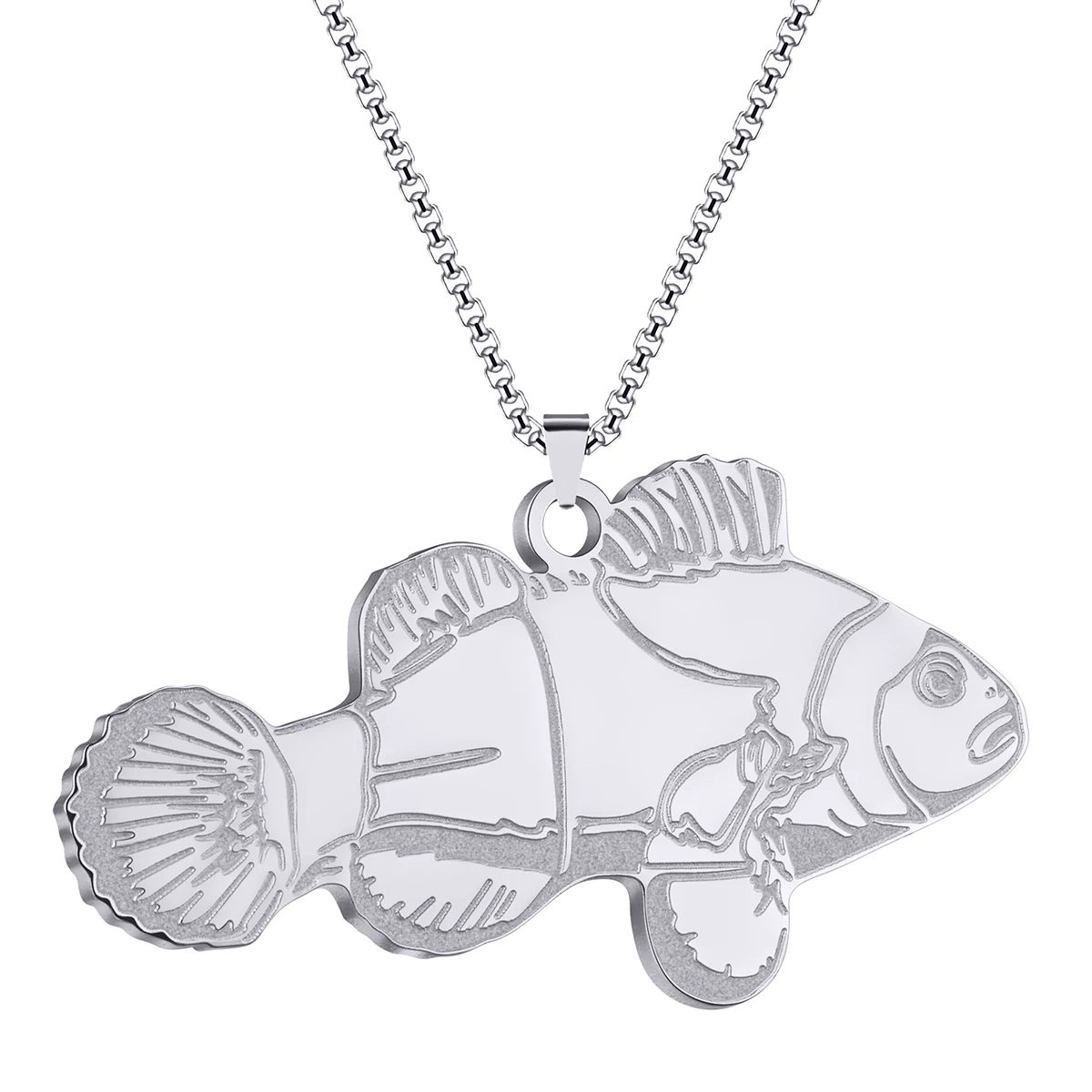 Ожерелье QIMING из нержавеющей стали с кулоном в виде рыбы клоун для женщин и мужчин