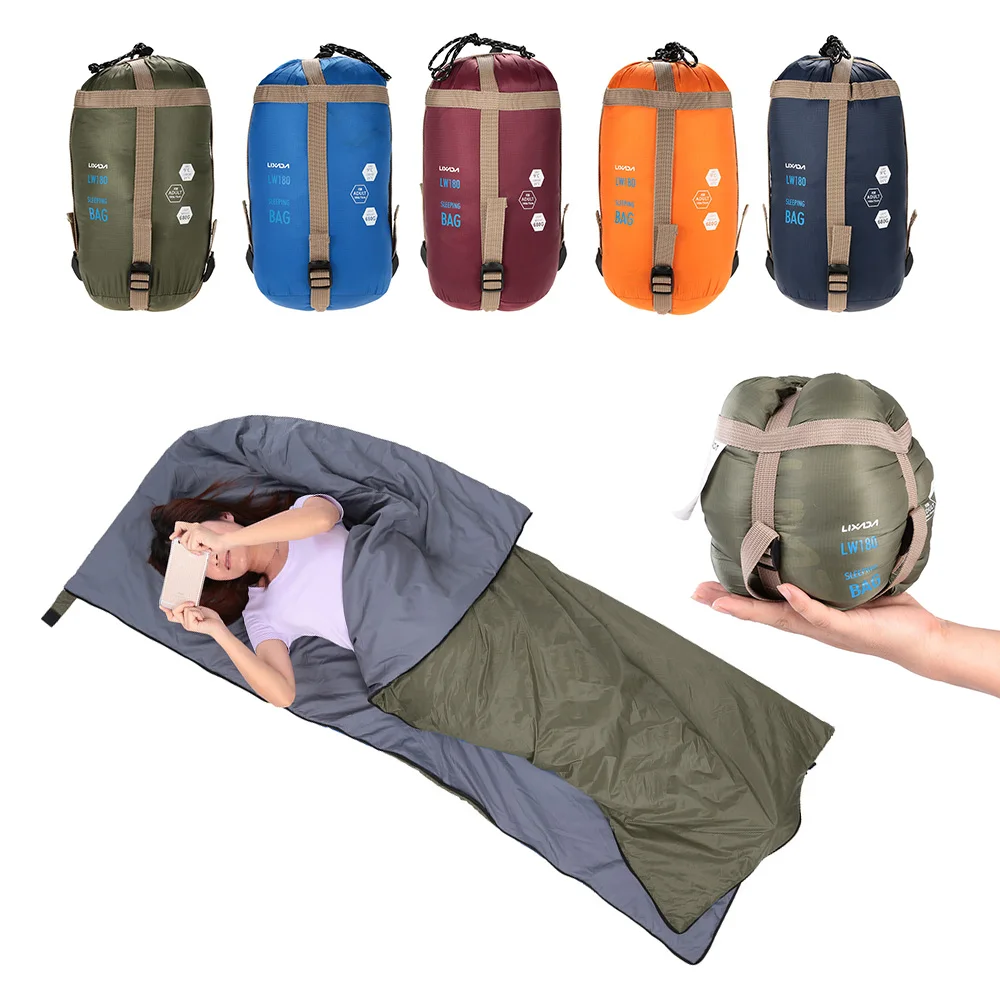 

LIXADA 190*75cm Envelope Sleeping Bag Adult Camping Outdoor Mini Walking beach Sleeping Bags Ultralight Travel Bag Spring Autumn