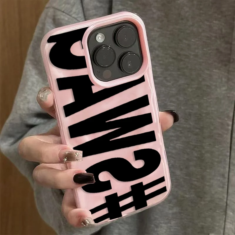 Фото Противоударный чехол SWAG с ярким буквенным принтом для iPhone 17, 16 Plus, 15 Pro, 14, 13, 12, 11 Pro Max, 17 Air, 16E из ТПУ для мужчин и женщин №4