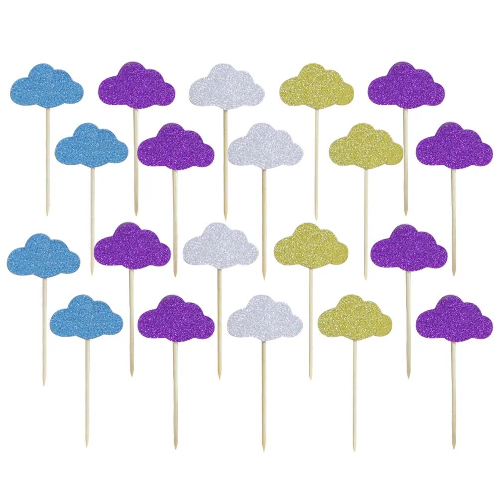 

20 PCS Paper Cups Cupcake Toppers Picks DIY Ornament Cloud Cake Decorations Leupold Hat Dessert Toppers Top Hat