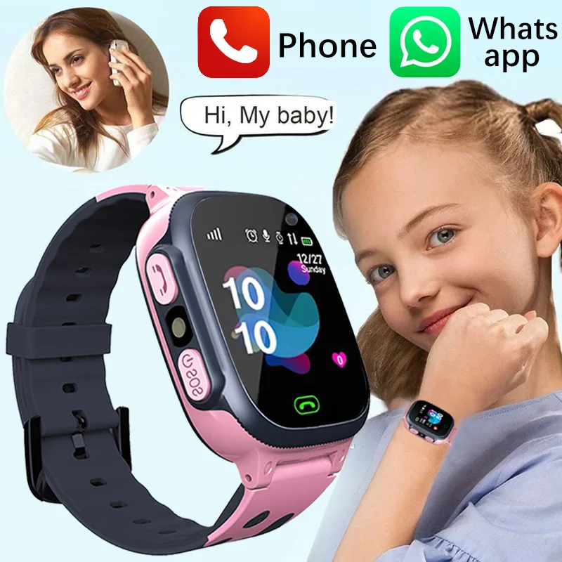 

Детские часы, Детские Смарт-часы с функцией звонка, Детские Водонепроницаемые Смарт-часы с функцией SOS, часы с SIM-картой и трекером местополо...