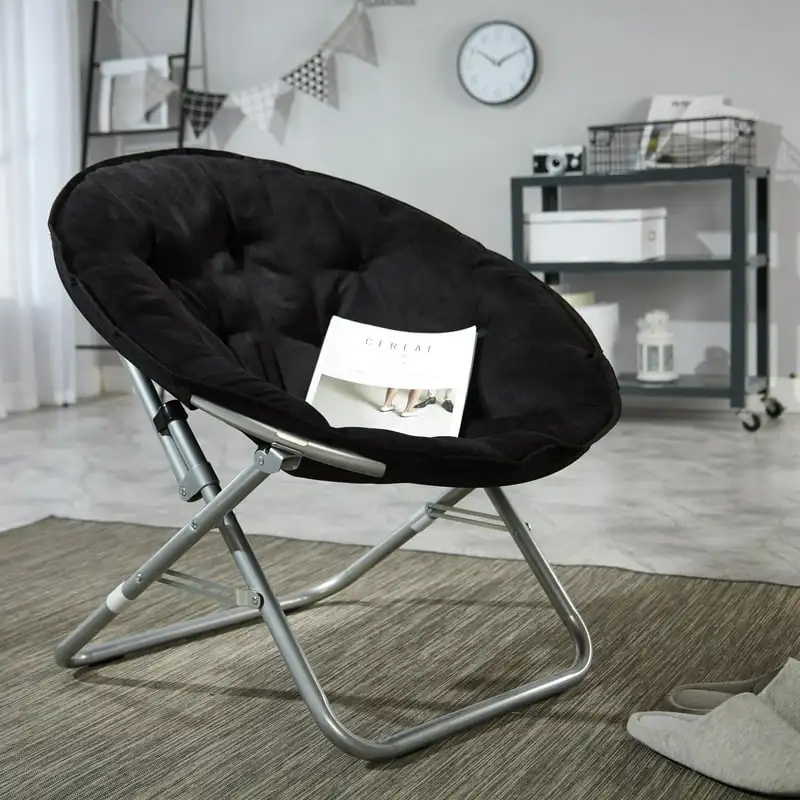 

2023 NEW Large Super Soft Microsuede 30" Saucer™ Chair, Black