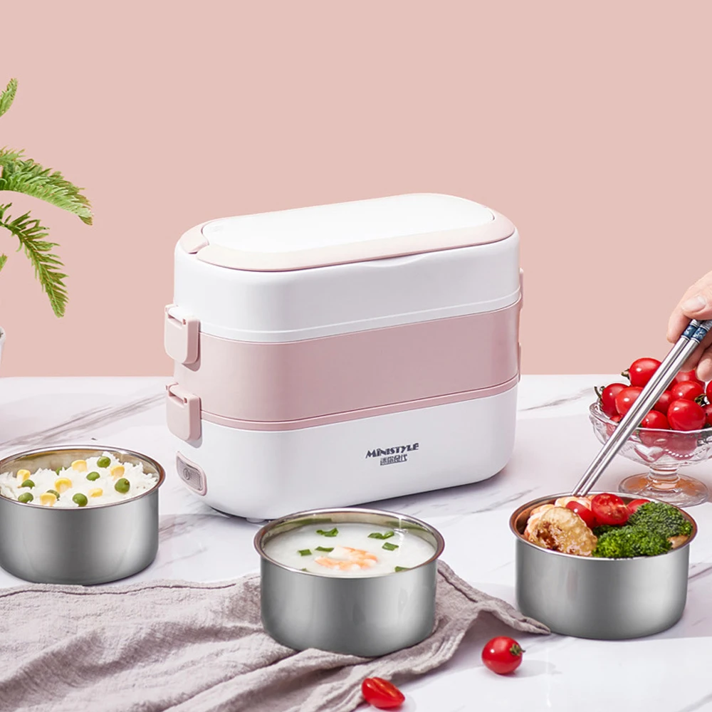 Электрическая Мультиварка 220 В с подогревом пищи Портативный Ланч-бокс для офиса