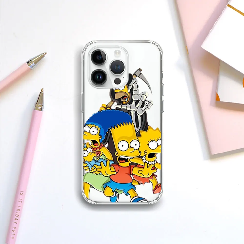 Прозрачный чехол для телефона с рисунком S-Simpsons Guy iPhone 12 11 14 13 15 16 Pro Max Plus Shell