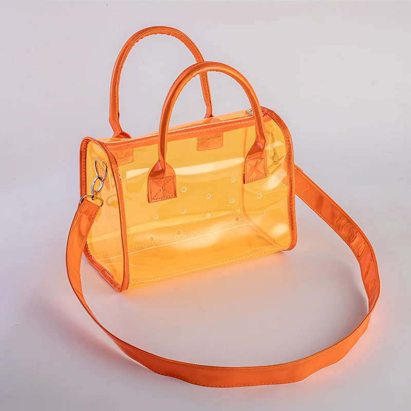 Симпатичная прозрачная сумка-тоут из ПВХ с надписью на заказ прозрачные сумки