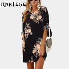 Женское летнее платье RANLEGE 2022, шифоновое пляжное платье в стиле бохо с цветочным принтом, туника, сарафан, свободное мини-платье для вечеринки, Vestidos 5XL