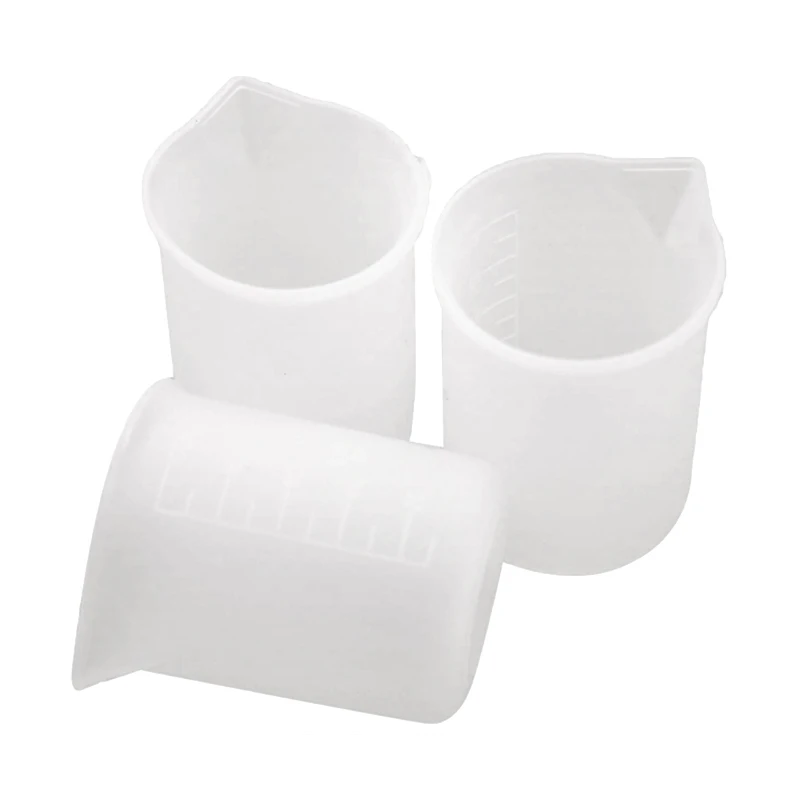 

10 Pieces Of 100Ml Transparent Silicone Manual DIY Process Mixing Measuring Cup Resin Glue Tool Jewelry Making
