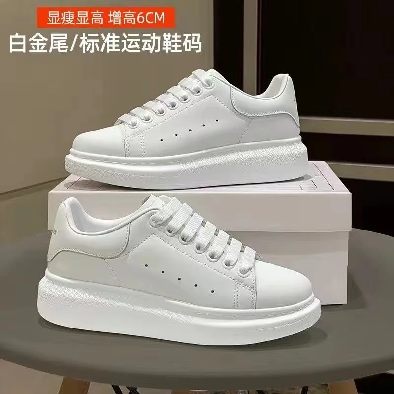 

Качественные нейтральные кожаные женские кроссовки на толстой подошве, осенняя модная спортивная мужская обувь 35- 45