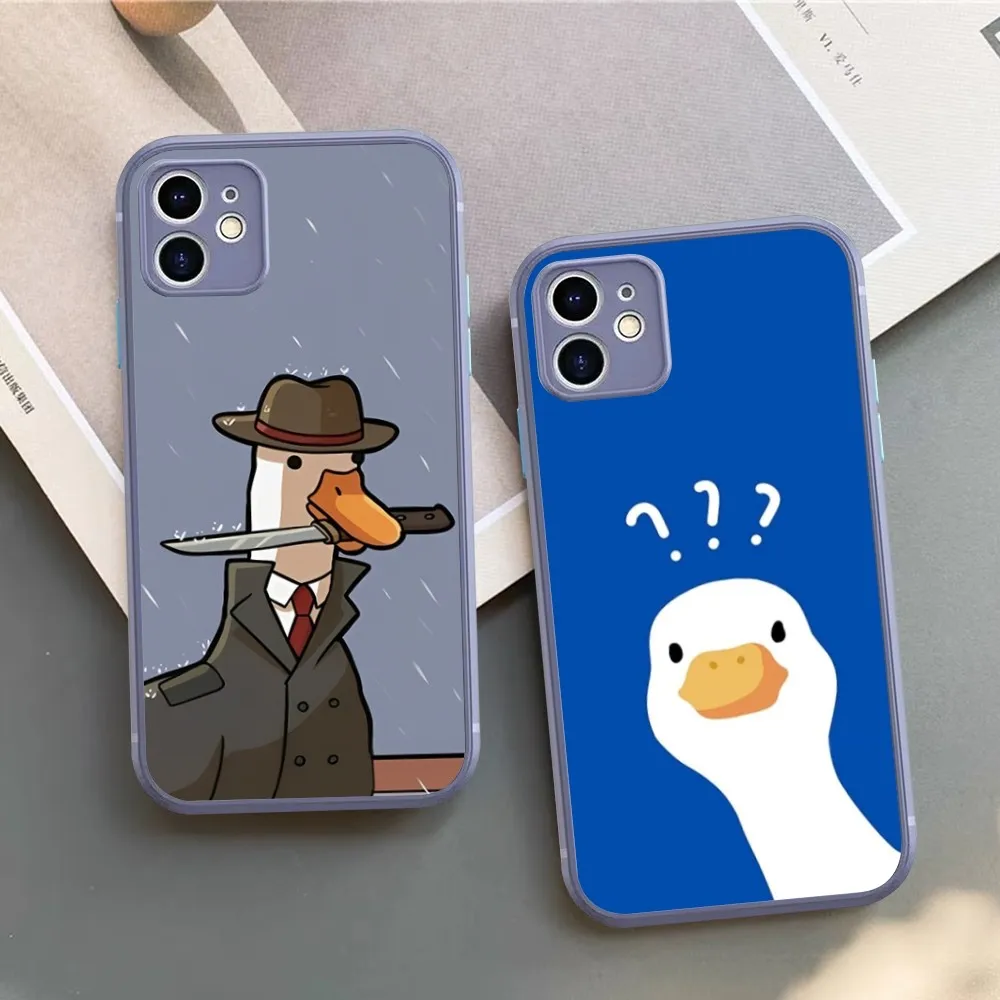 

D-DuckS G-GooseS Game Phone Case For iPhone 14 X XR XS 7 8 Plus 11 12 13 pro MAX 13mini Matte Shockproof Case