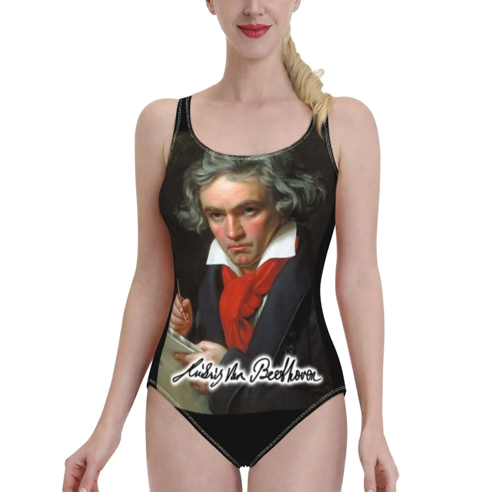 

Людwig Van Beethoven, немецкий композитор и пианист. Боди Цельный купальник женский новый женский пляжный купальник купальный костюм
