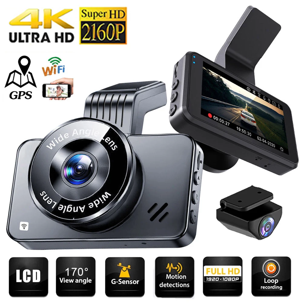 

Видеорегистратор автомобильный, 4K, 2160P, Wi-Fi, GPS