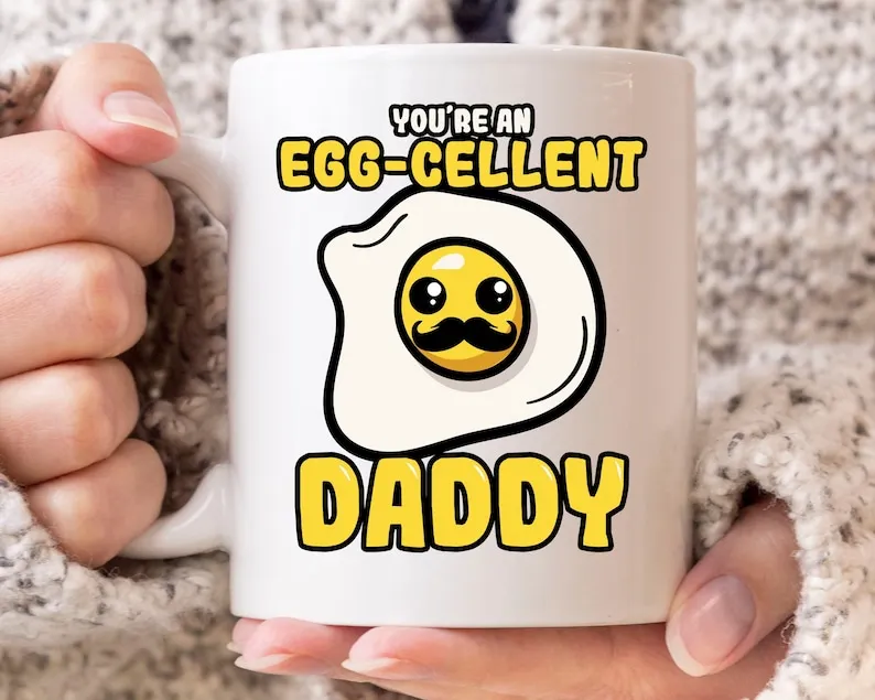 

You'Re An Egg-Cellent Dad Mug, Funny Egg Coffee Cup For Dad Papa Daddy Father, Cute Fathers Day Gift For Egg Lovers, Best Dad Ev