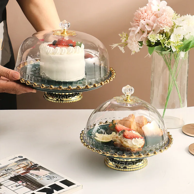 

2022 New Exquisite European-Style Ceramic High-Bottom Cake Tray Wedding Birthday Cake Tray Kitchen Fruit Dessert Cake Tray
