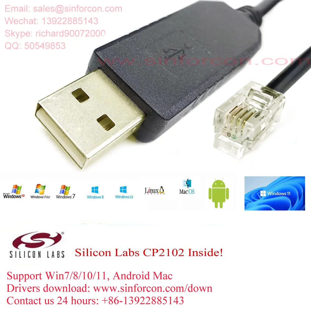 Кабель-адаптер CP2102 USB RS232 TLS2200 для принтера