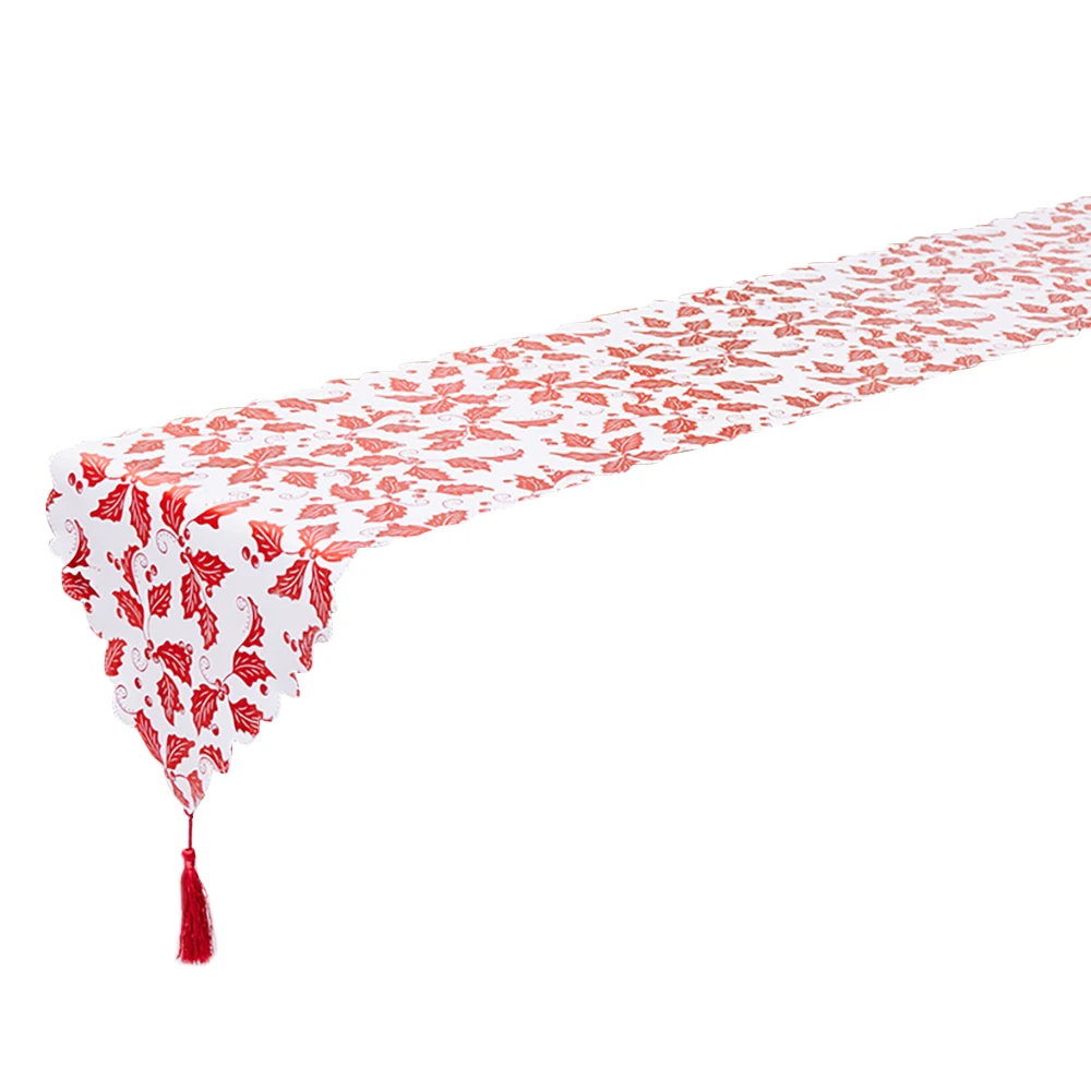 

Bronzing Christmas Table Runner - Star Leaf Snowflake Tablecloth Placemat with for Xmas Table Decorations, E