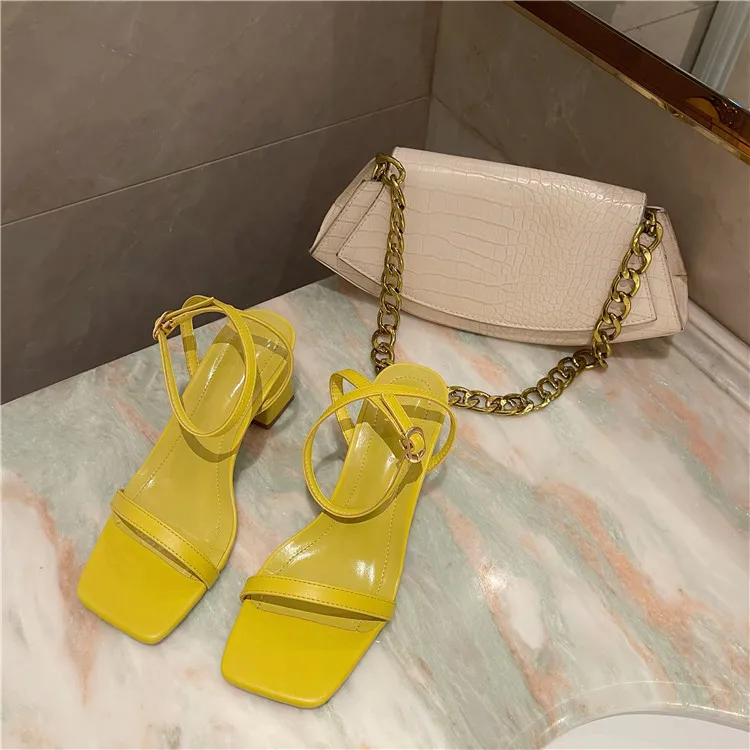 

Fashion thick-heeled sandals women 2021 new summer mid-heeled high-heeled open-toed ladies with skirt shoes