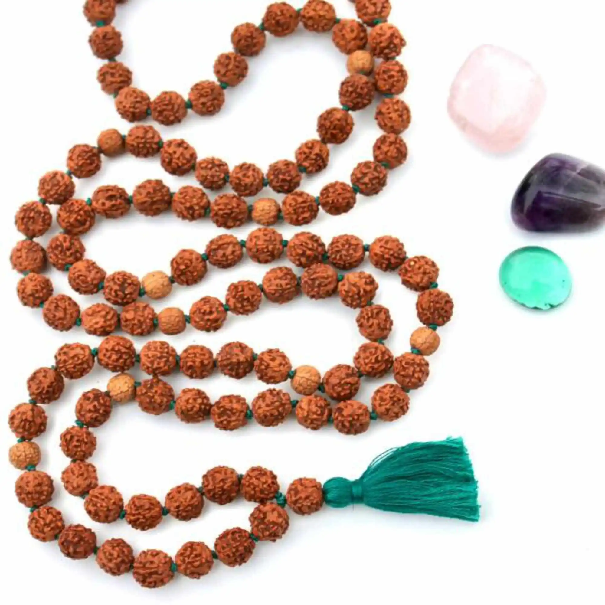 Красивый коричневый круглый браслет для йоги Rudraksha bodhi Mala счастливый подарок на