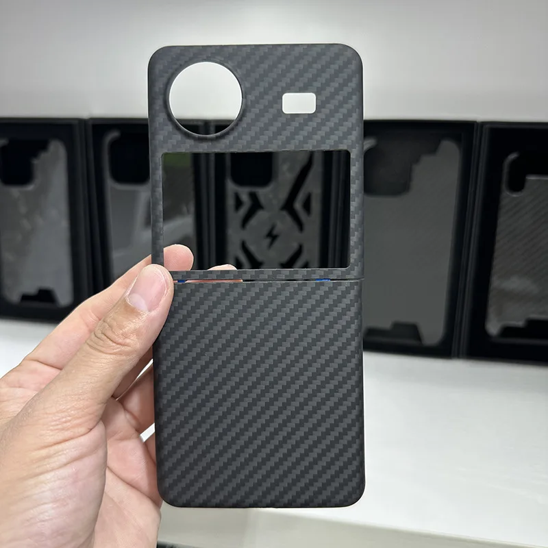 

Real Carbon Fiber Case for Vivo X Flip Ultra-thin Aramid Fiber Flip Cover for Vivo X Flip Case Fundas