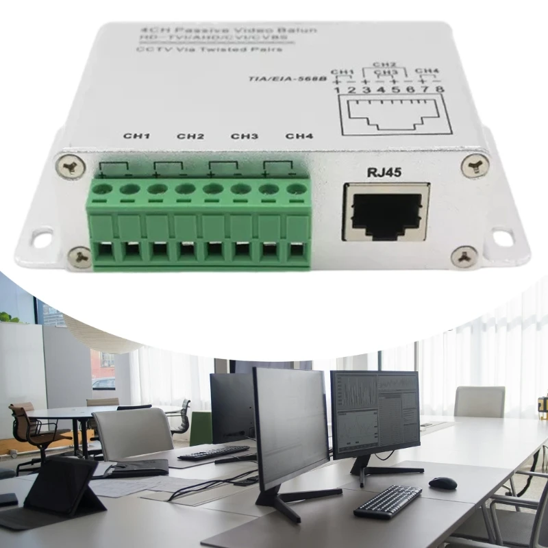 M17B 4-канальный пассивный видеобалун для камер CVI AHD CCTV через витые пары UTP BNC к RJ45