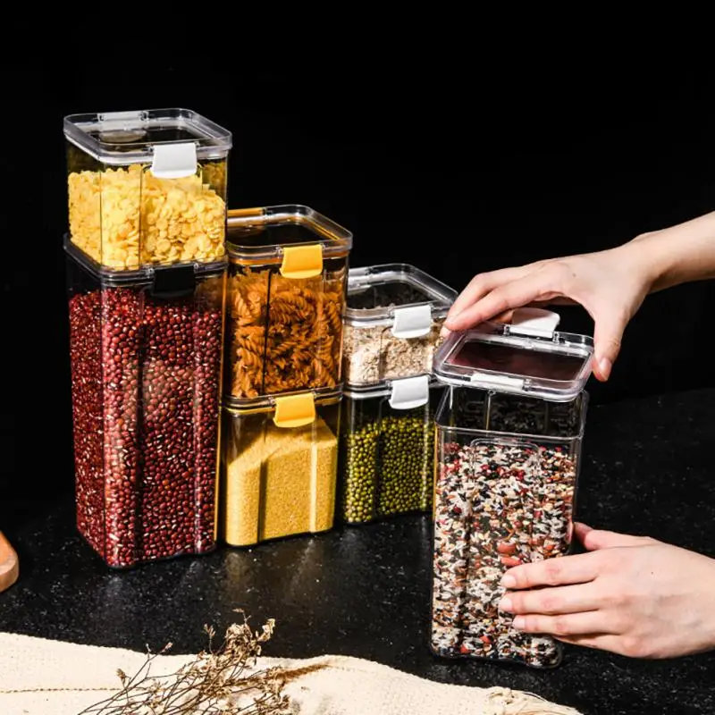 

Transparent Sealed Jar Fresh-keeping Box Kitchen Grain Storage Jar Snacks Dried Fruit Storage Jar 1800ml