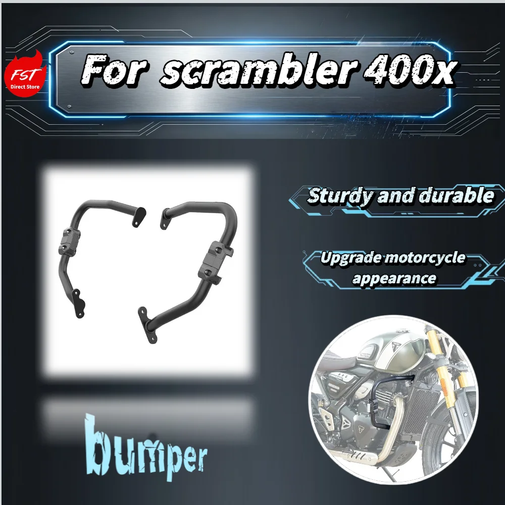Фото Защитная дуга (кенгурятник) для Scrambler 400X, прочная, противоударная, для двигателя, в стиле ретро, неоригинальная запчасть №2