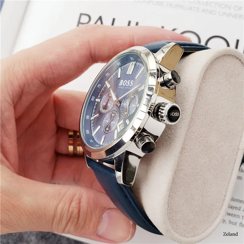Fashion Hugo Boss Watches for Men Luxury Business Belt Quartz Movement Multifunctional Chronograph Luxury Design Auto Date