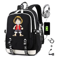 one piece anime backpack for men printing monkey d luffy tony tony chopper multifunctional waterproof nylon casual rucksack