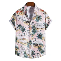 summer hawaiian shirts for men car vacation print mens shirts fashion lapel mens clothing oversized casual tops clothes 5xl